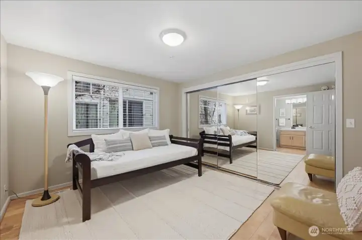 Guest bedroom with large closet and en suite bath