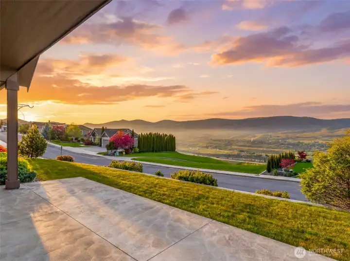 Take in sweeping valley and mountain views from the covered front patio—an ideal setting to enjoy vibrant sunrises and peaceful evenings.