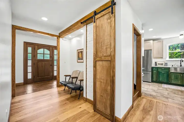 Decorative Entry with Antique Stadium Seating