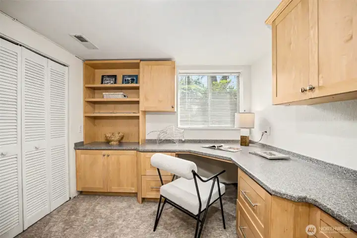 Office Space with Built-in Cabinets and additional Storage