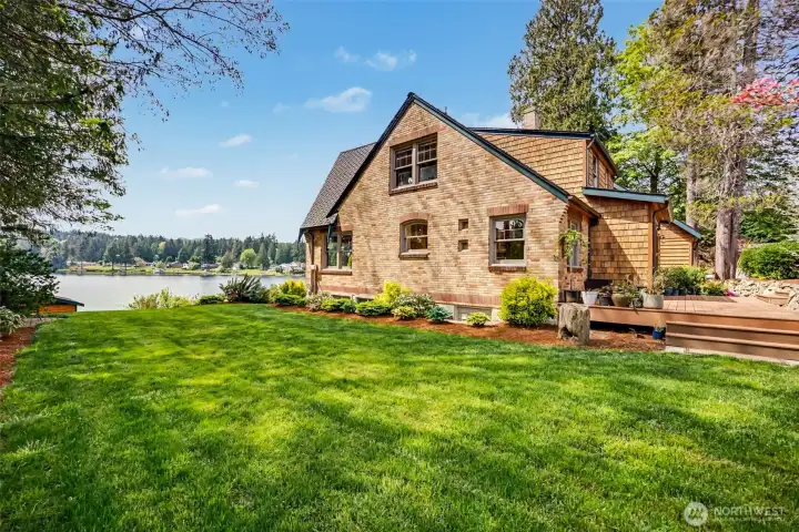 Beautiful Brick and Cedar Shake Compliment the Exterior of this Lovely Home