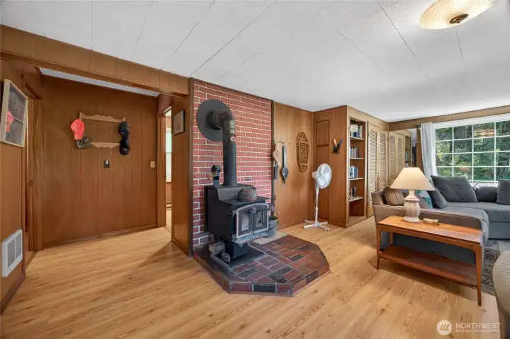 Between the mini split and this cute wood stove, you will never be cold!