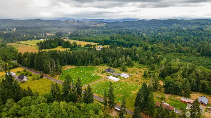 Ariel photo from the front right view of the property. Ariel photo from the front right view of the property.