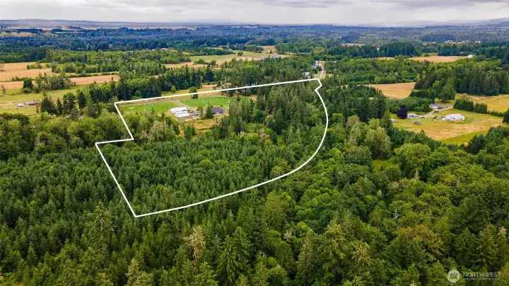Another ariel shot of the property from the rear angle. Mature forest ensures privacy from potential neighoring properties. Another ariel shot of the property from the rear angle. Mature forest ensures privacy from potential neighoring properties.