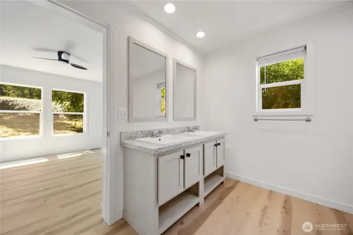 Double sink in main bath.