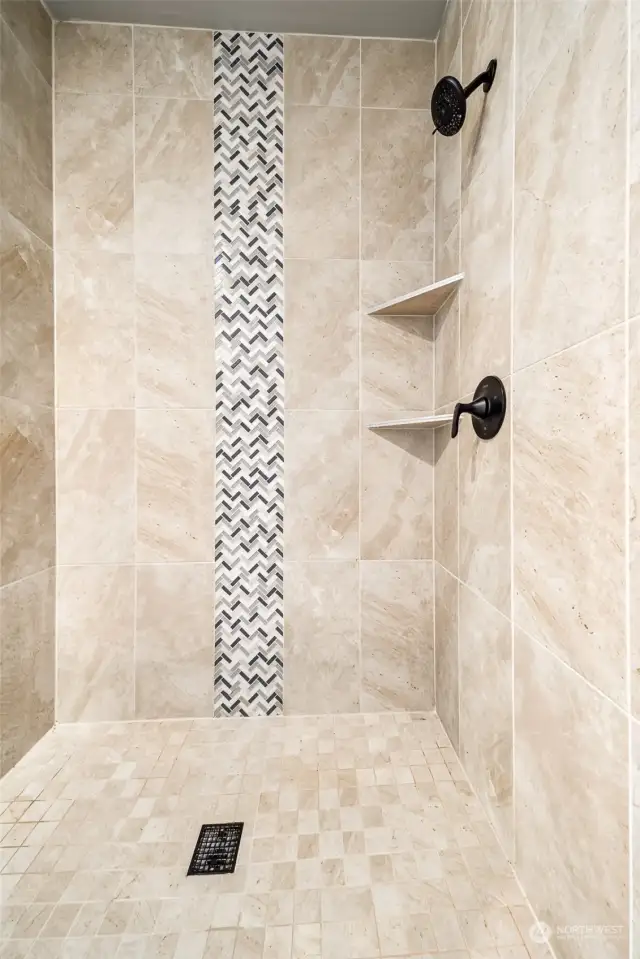 Upgraded tile shower