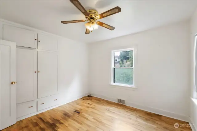 Many built-ins in this home. Notice the closet.