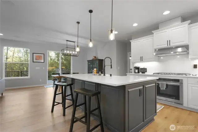 Beautiful updated kitchen with island seating.