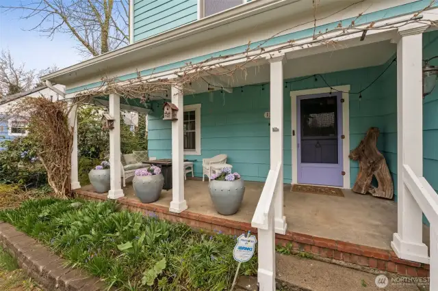 A welcoming front porch is a great spot to sit and watch the world go by.