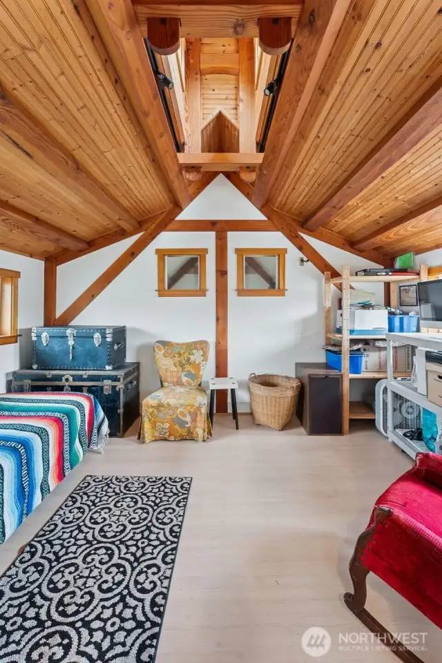 Neat timber framed cupola in the loft space