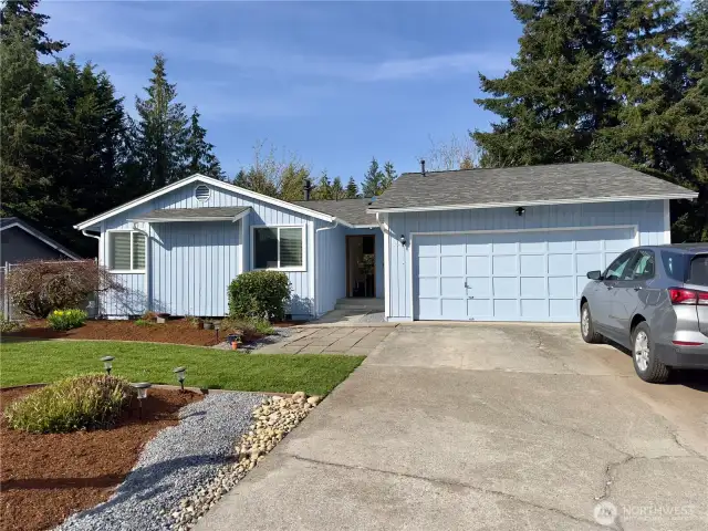 Front of home with updated landscaping