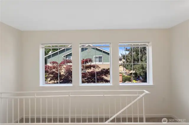 Top level landing lets in tons of natural light!