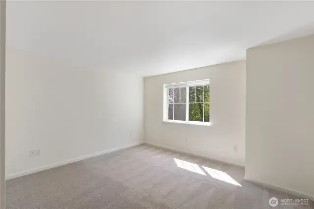 New window blinds throughout.