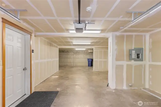 Extended 2 car tandem garage.