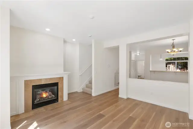 Recently serviced gas fireplace.