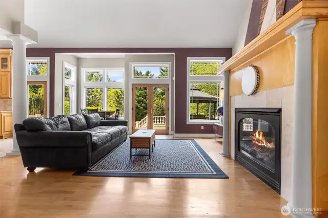 Family room is straight ahead as you enter through the front door