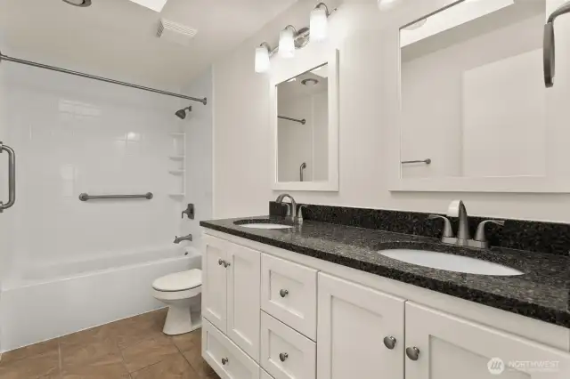 upstairs bathroom w/ double vanity