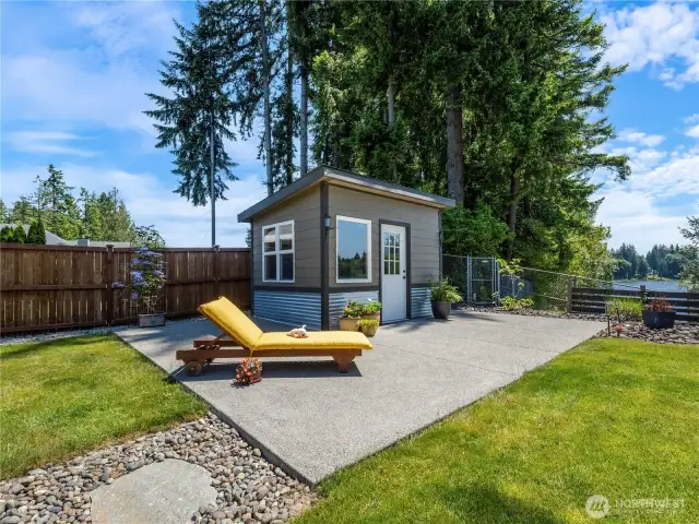 Looking for the perfect space for a "she shed" or art studio...this one comes with power and is ready for your creative ideas! Seller uses this space as an art studio.