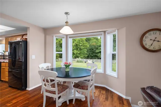Nook and family room conveniently located next to kitchen.