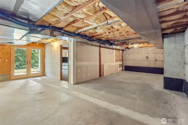 So much space in this unfinished basement!  The possibilities are endless.