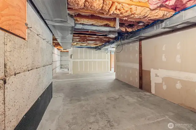 So much space in this unfinished basement!  The possibilities are endless.