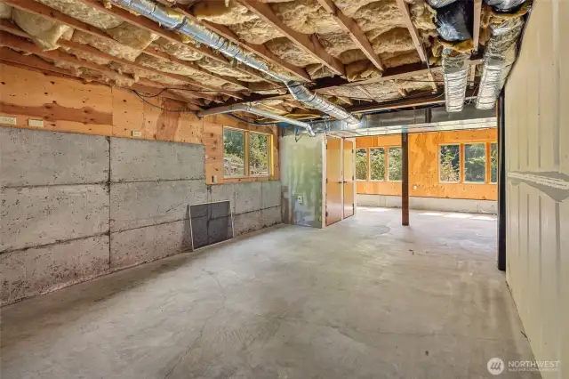 So much space in this unfinished basement!  The possibilities are endless.