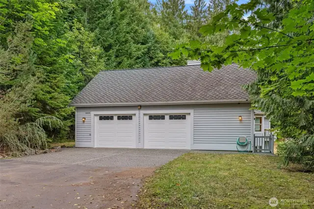 570 square foot 2 Car Attached Garage with 2 50-amp charging stations.
