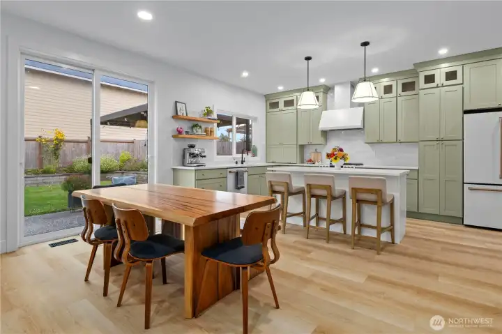 The slider door off the kitchen has a great flow from indoors to outdoors. Perfect for summer BBQs.