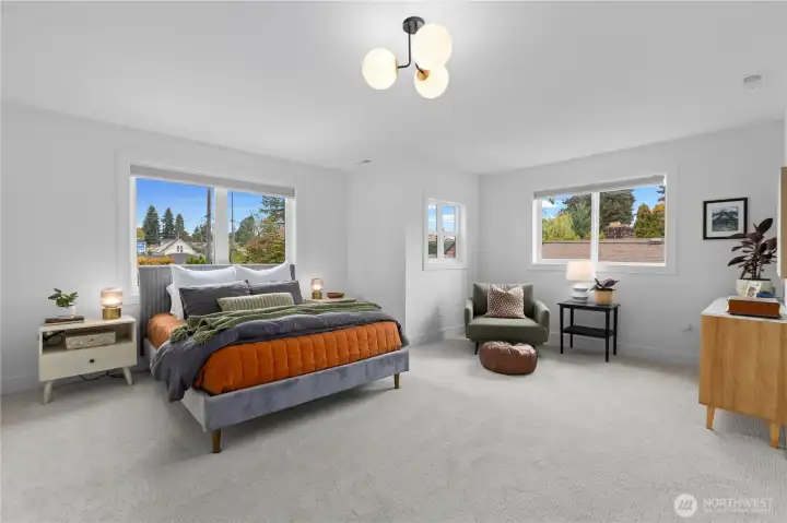 Upstairs, enjoy the generously sized primary suite.