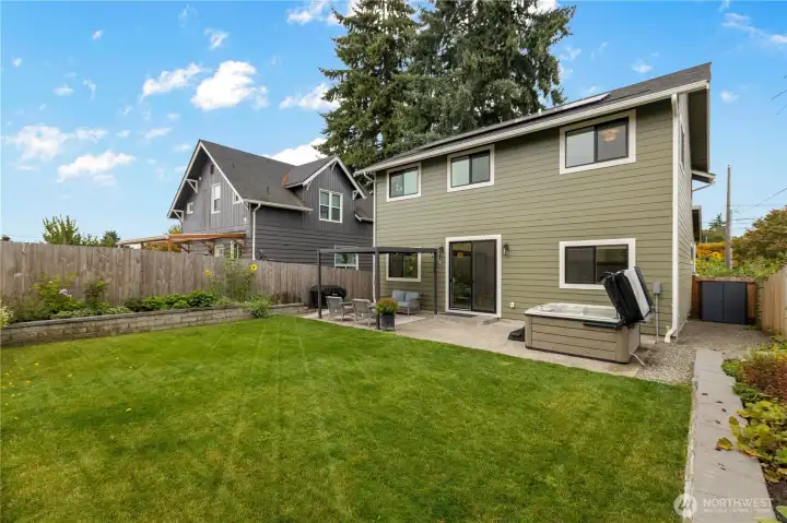 Fully fenced backyard.