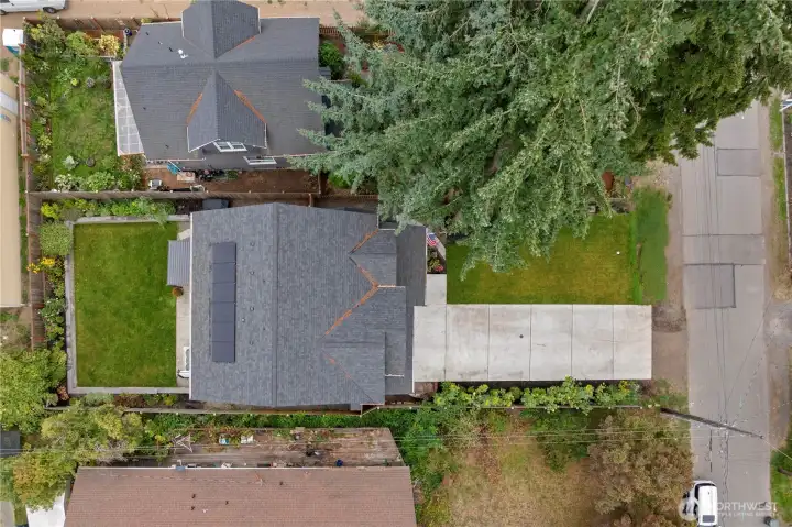 Overhead view of the lot.