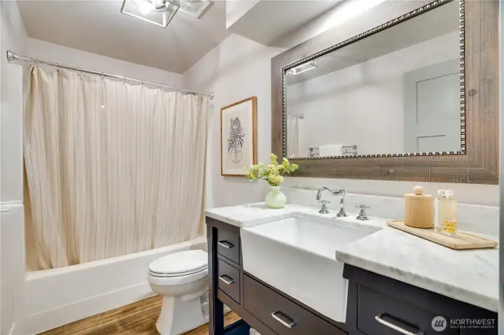 Updated hall bathroom.