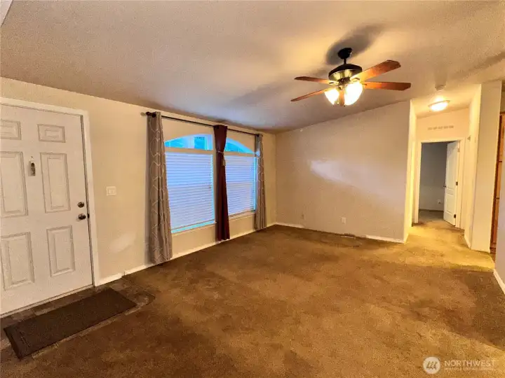 Large windows and vaulted ceilings