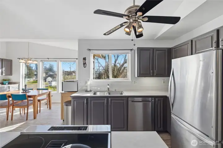 East facing mountain view on clear days.