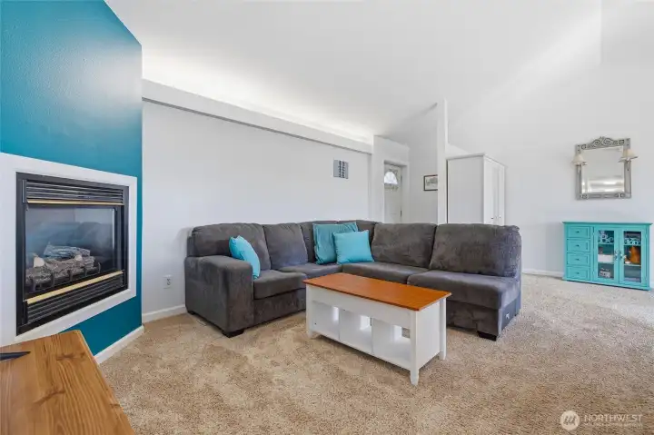 Natural gas fireplace is enough to heat the entire condo most of the year.