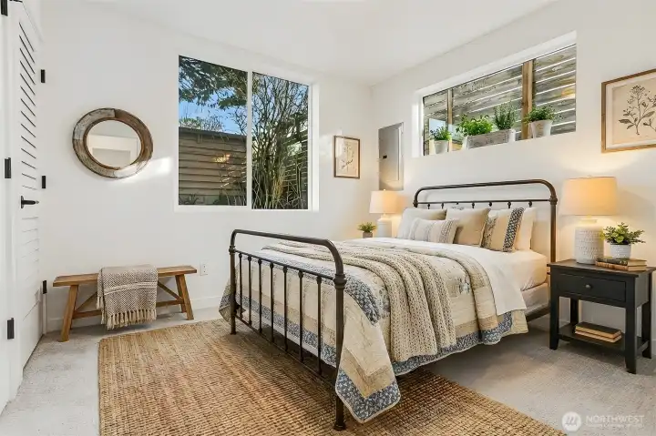 Virtually staged main floor bedroom