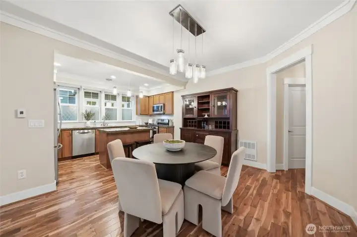 Engineered hardwood Acacia floors throughout the home.