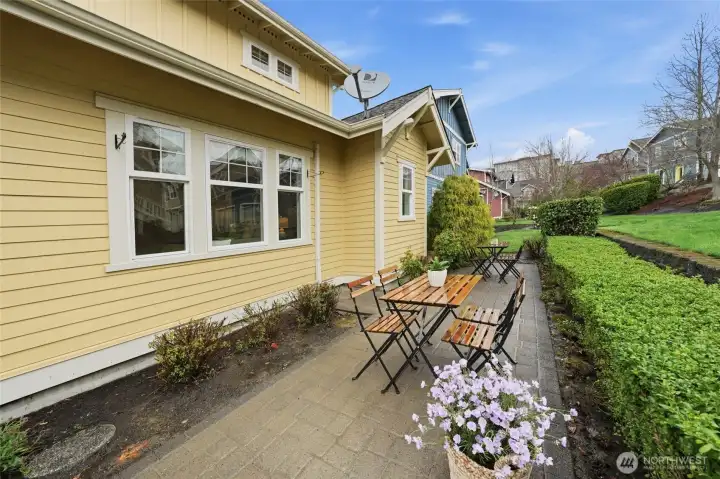 Patio out back for relaxing, dining and grilling.