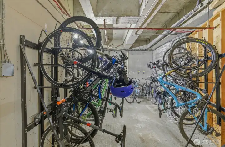 Bike storage.