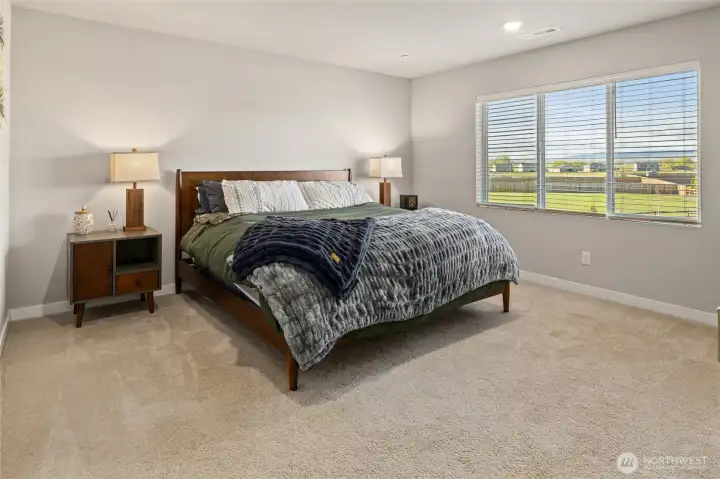 Primary bedroom with mountain views