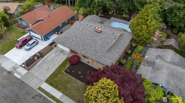 Drone view of the 12,800 SF lot