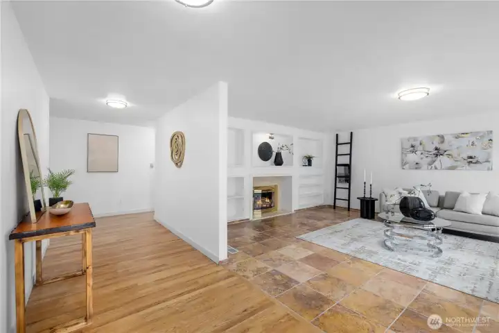 Entrance living area with wide hallways