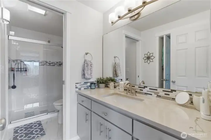 Each level has a three quarter updated bathroom