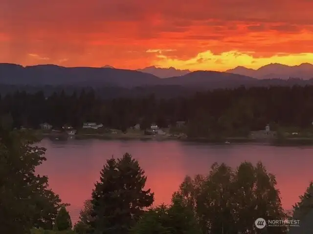 An example of the spectacular sunsets you can enjoy from this west-facing home—truly a nightly show.