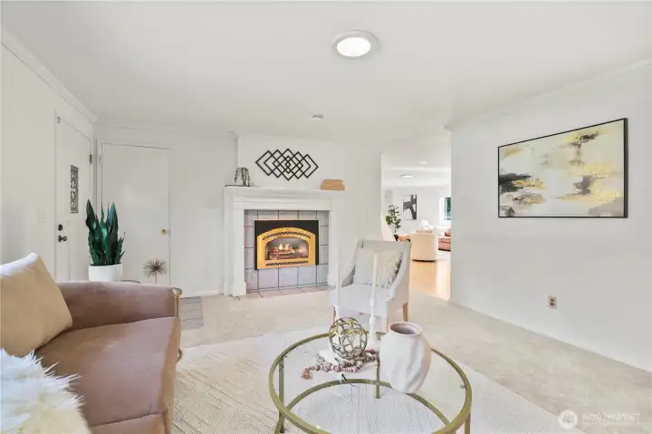 Cozy gas fireplace when the temperatures cool off.
