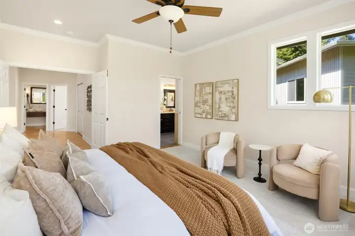 Primary bedroom on the main floor.