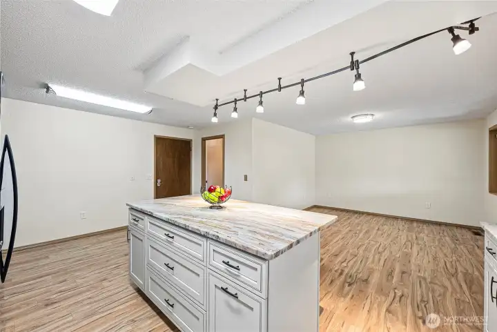 Kitchen/ family room un-staged