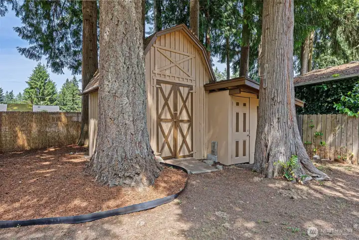 Two(2) generously-sized utility buildings provide plenty of storage for your extra belongings and yard tools keeping your outdoor space organized and clutter-free.