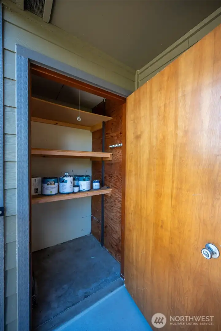 Interior of deck storage