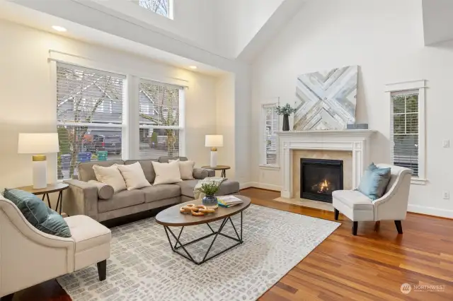 Upper and Lower windows keep it light - Gas fireplace is a great focal point